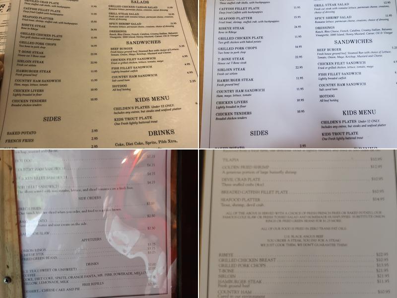 Deer Lodge Dining Room Menu