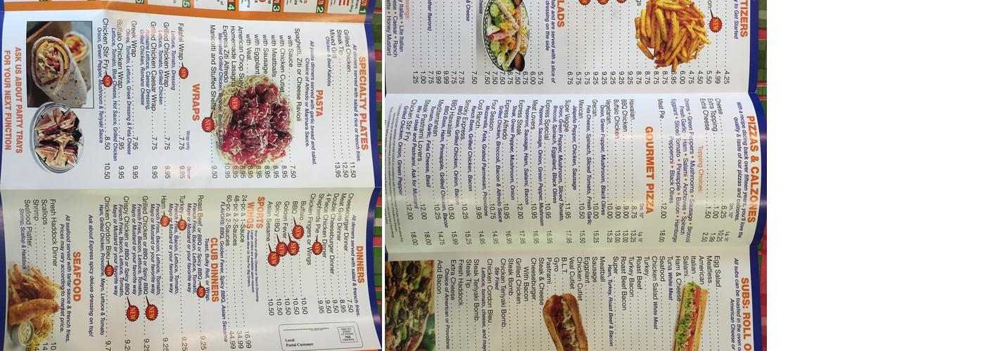 Pizza Express & More Menu