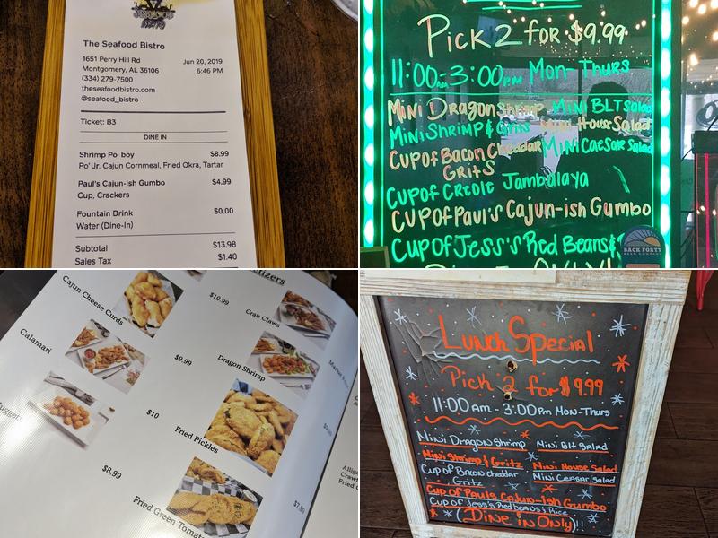 The Seafood Bistro Menu