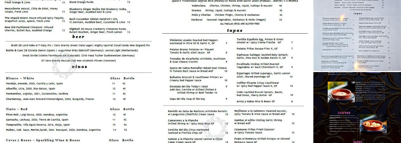 Solea Restaurant and Tapas Bar Menu