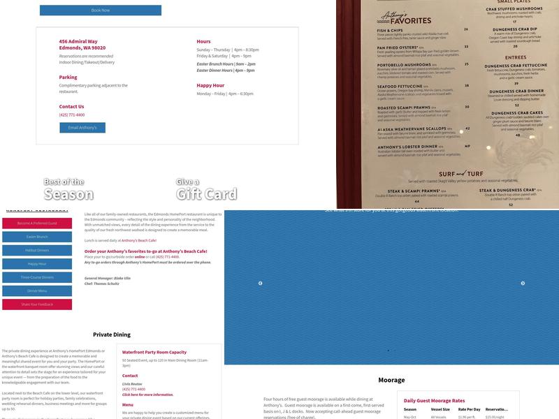 Anthony's at Spokane Falls Menu