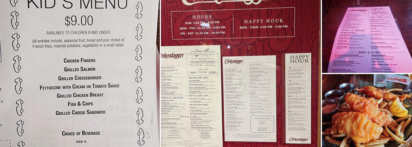 Clinkerdagger Menu