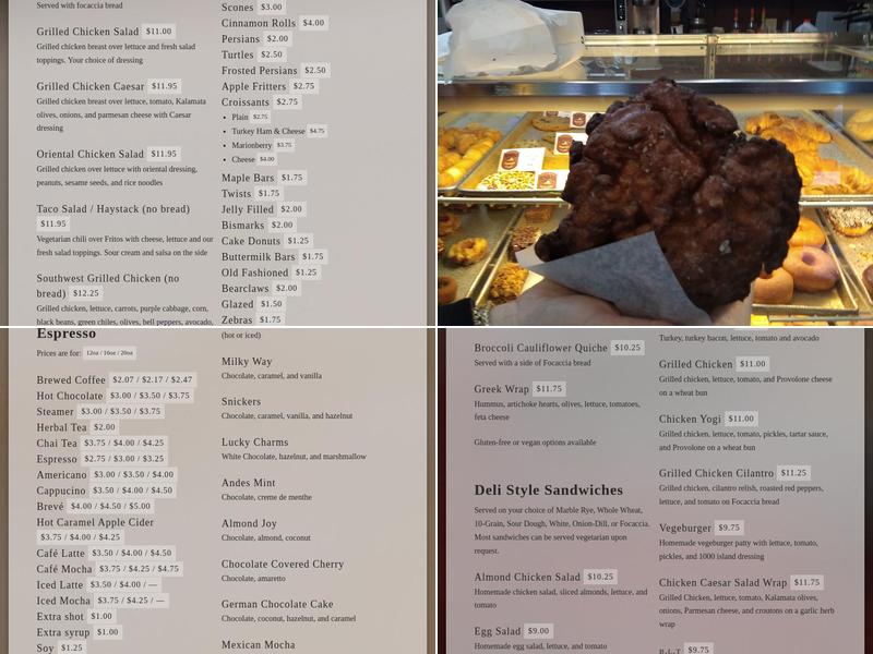 Rogers' Bakery & Cafe Menu