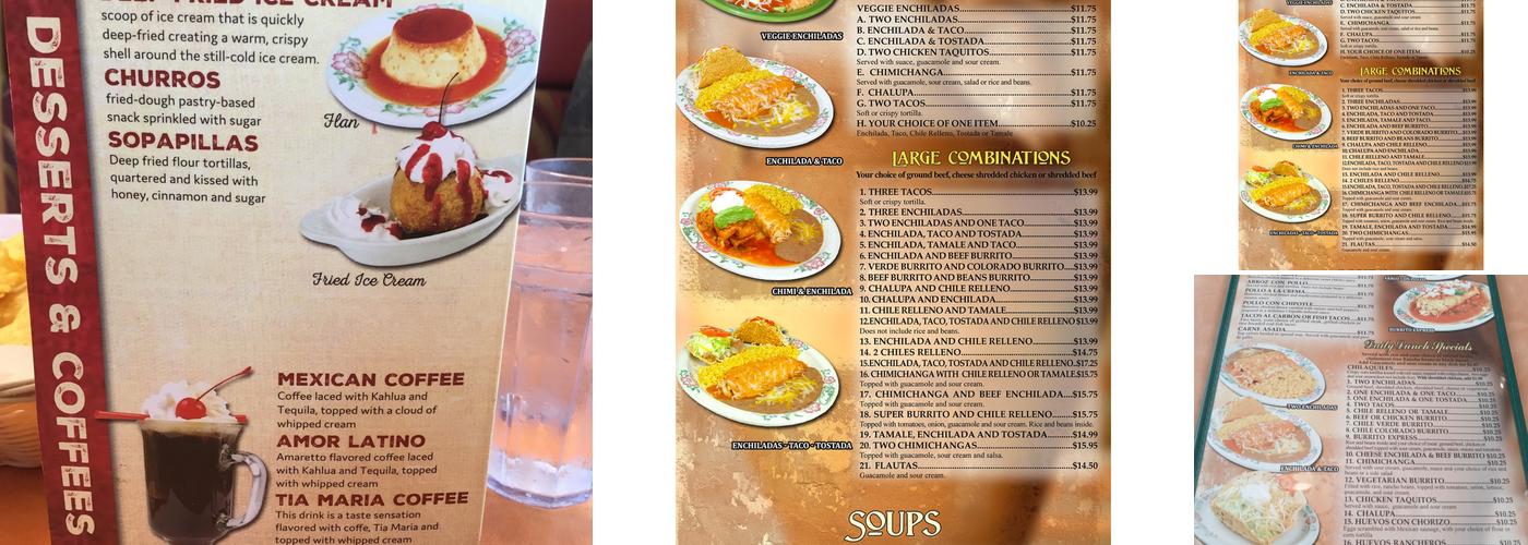 El Sombrero Mexican Restaurant Menu