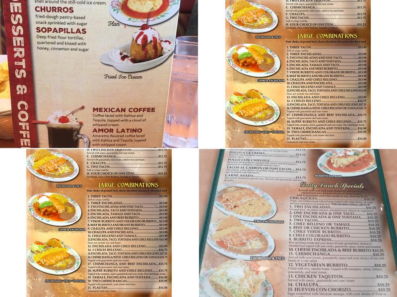 El Sombrero Mexican Restaurant Menu