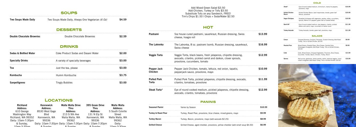 Graze a drive thru Menu