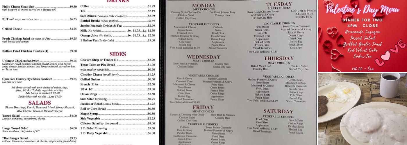 Shelby Cafe Menu