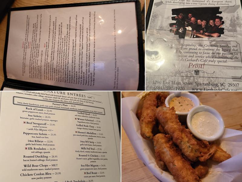 Gerhard's Cafe Menu