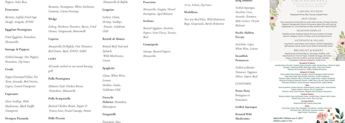 Volare Menu