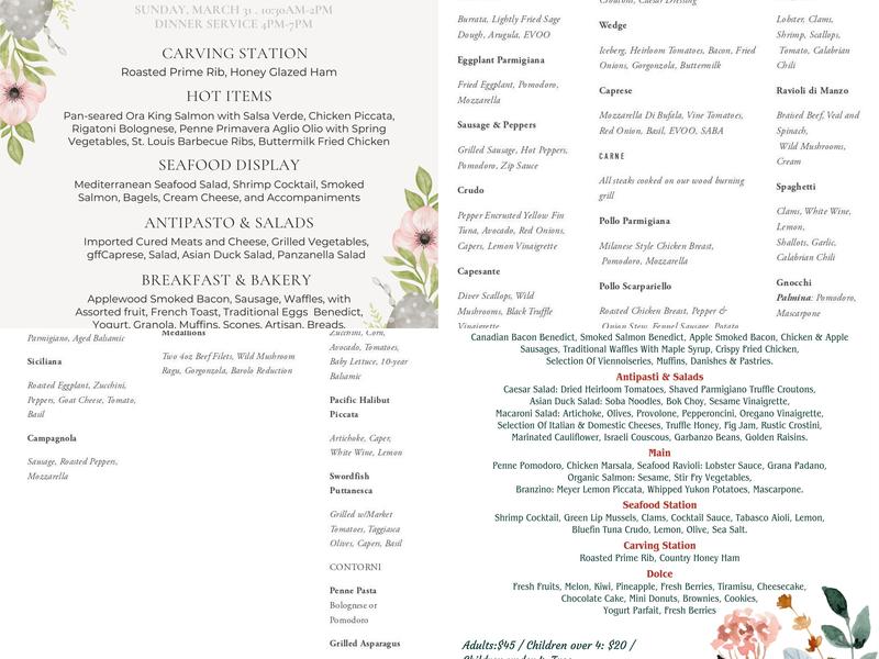 Volare Menu