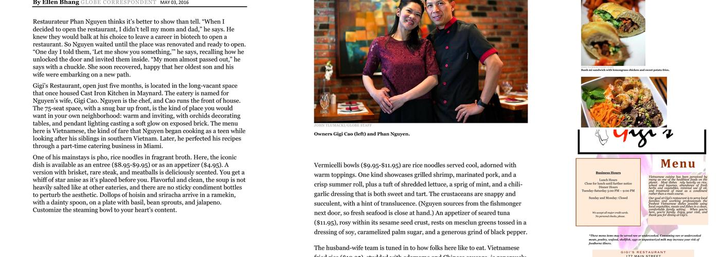 Gigi's Restaurant Menu