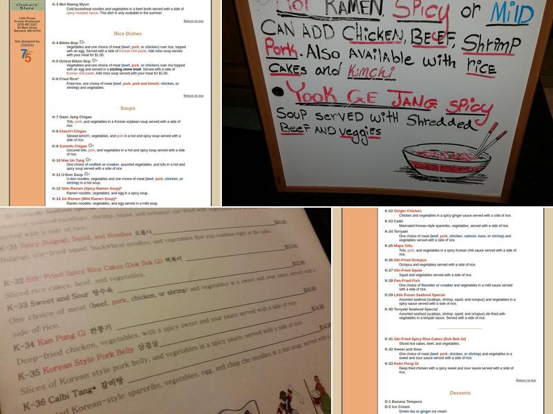 Little Pusan Menu