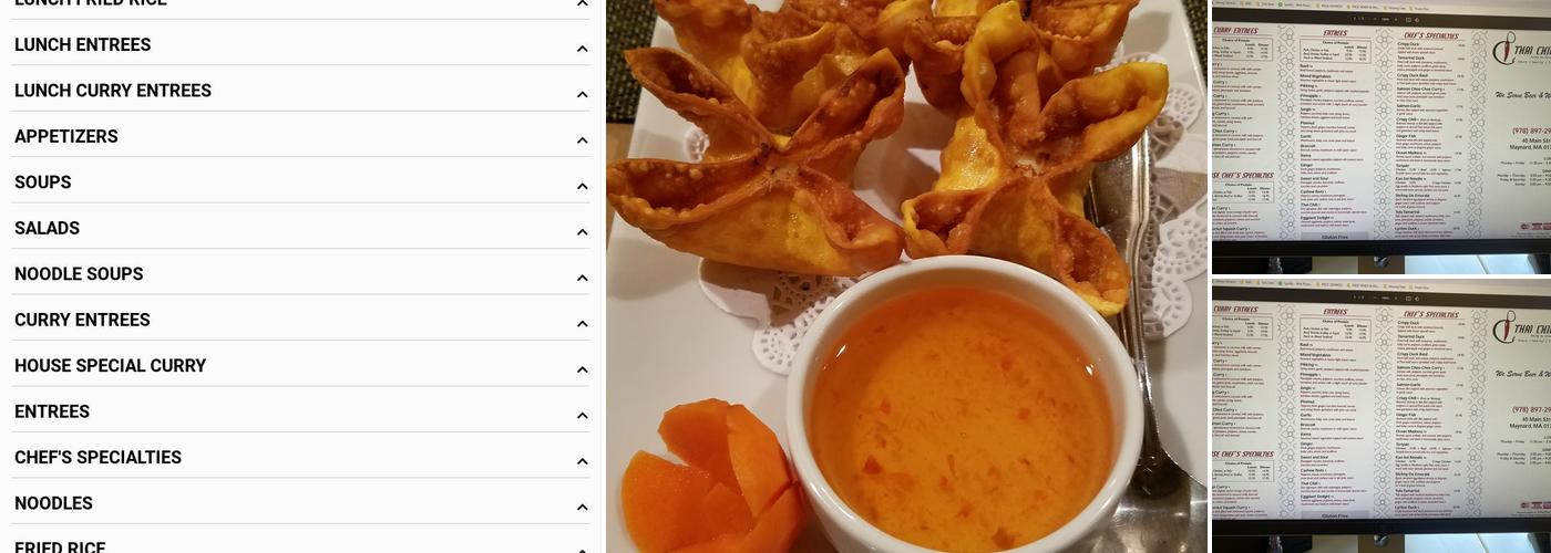 Thai Chilli Menu