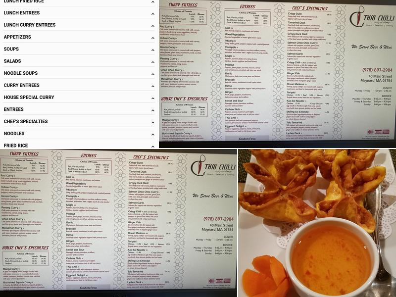 Thai Chilli Menu