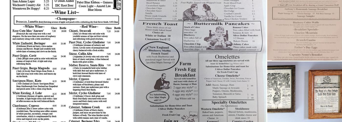 Stephen Anthony's Restaurant Menu