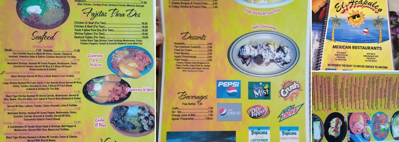 El Acapulco Menu