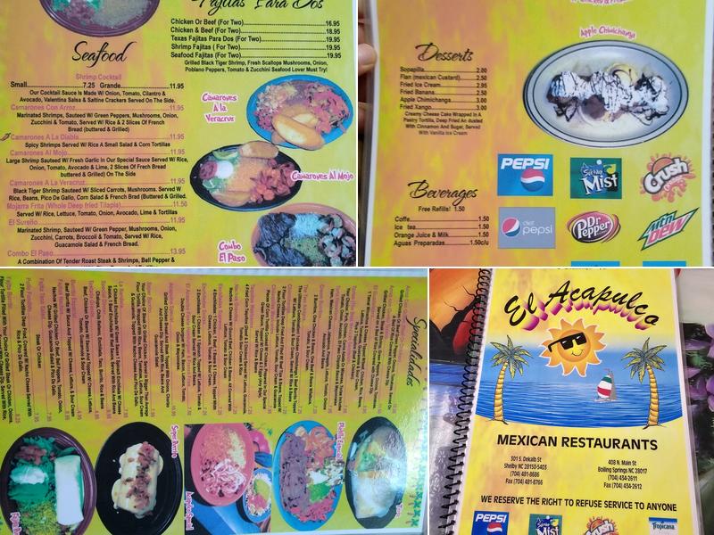El Acapulco Menu