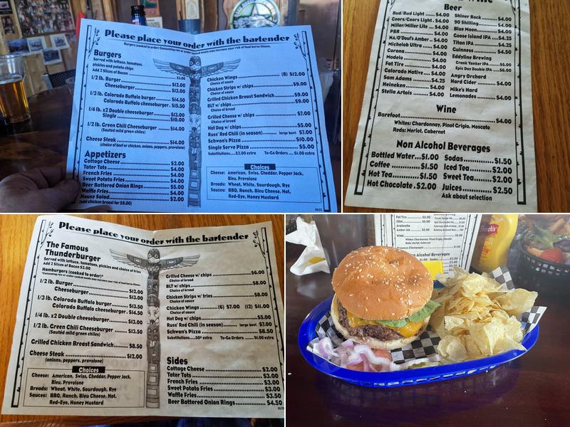 THUNDERBIRD INN Menu