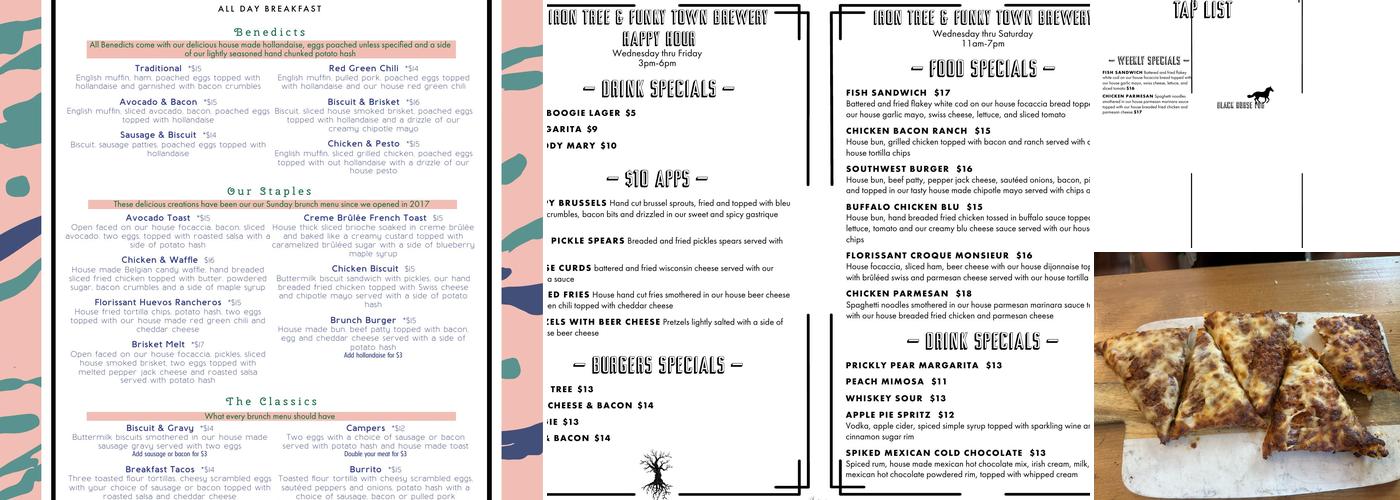 Iron Tree Restaurant & Funky Town Brewery Menu