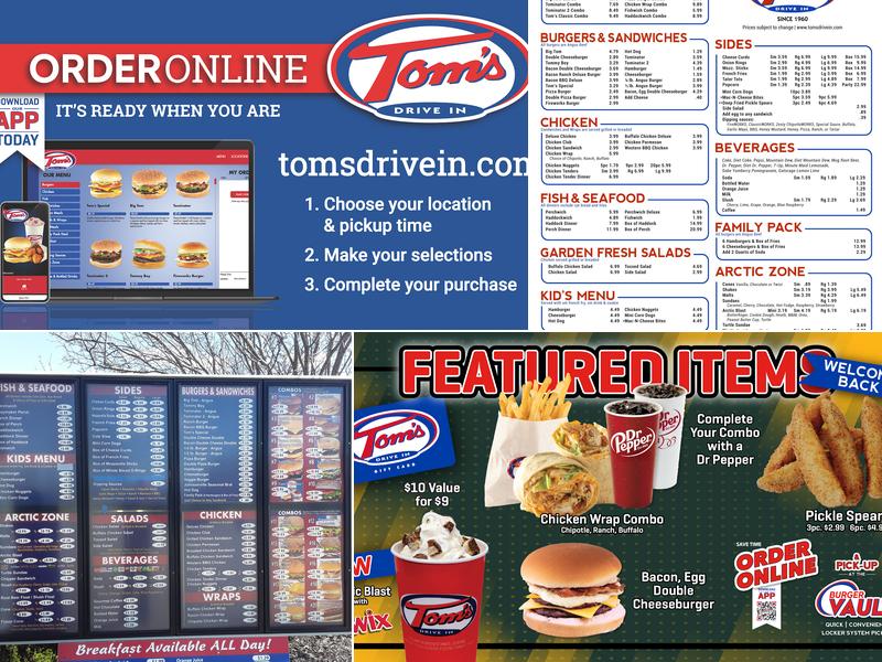 Tom's Drive In Menu