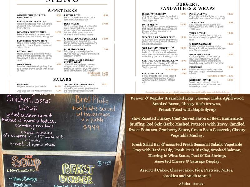 Woodfire Lodge at Triple J Wing and Clay Menu
