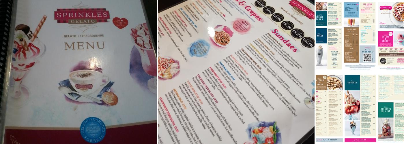 Sprinkles Gelato Above Bar Menu