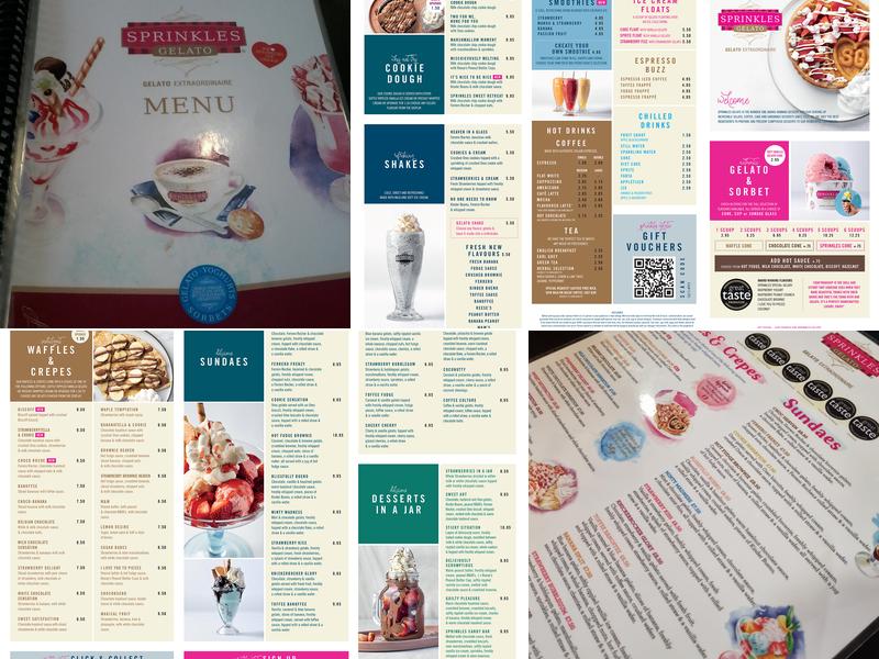 Sprinkles Gelato Above Bar Menu