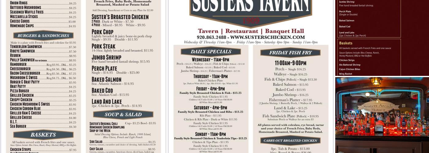 Susters Arcade Menu