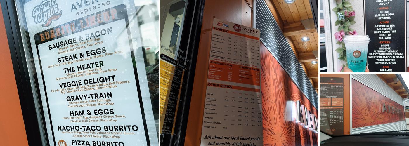 Avenue Espresso Menu