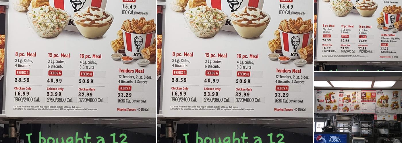 KFC Menu