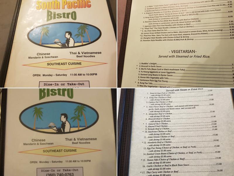 South Pacific Bistro Menu