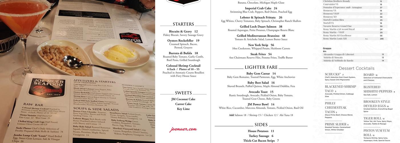 Joe Muer Bloomfield Hills Menu