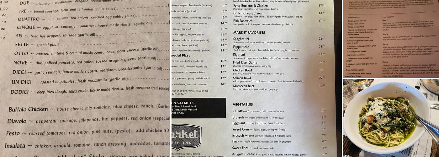 Market North End Menu