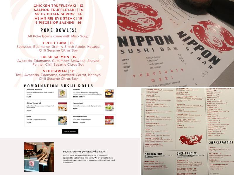 Nippon Sushi - Bloomfield Hills Menu