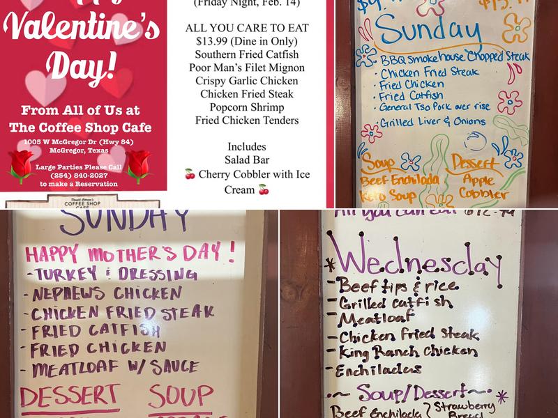 Coffee Shop Cafe Menu