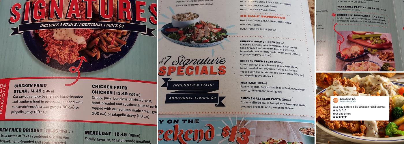 Cotton Patch Cafe Menu