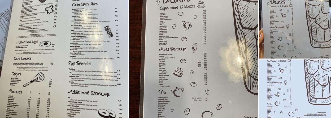 Cafe Cappuccino Menu