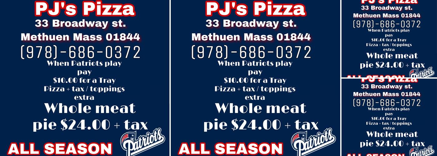 PJ'S Pizza Place Menu