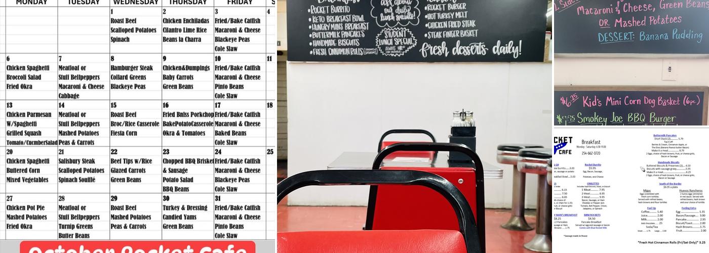 Rocket Cafe Menu