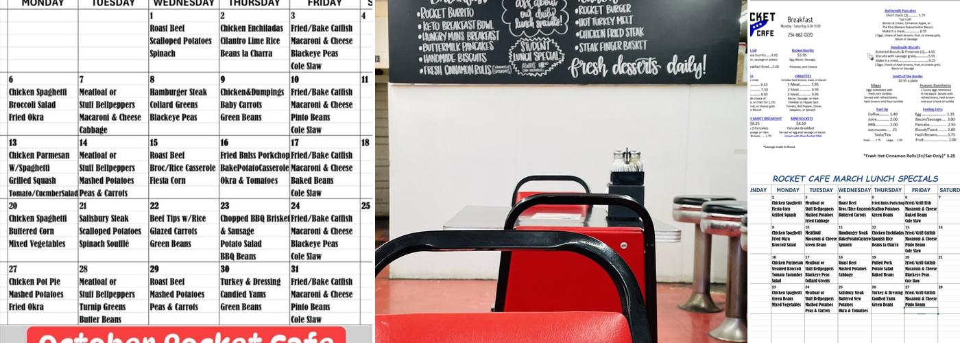 Rocket Cafe Menu