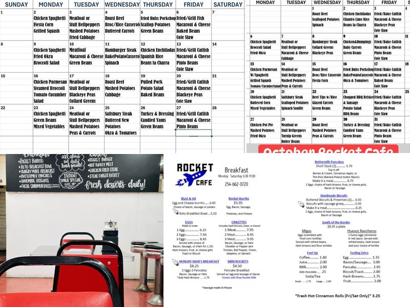 Rocket Cafe Menu