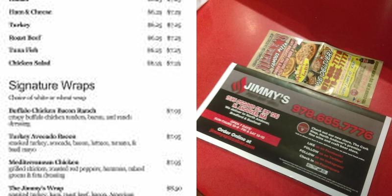 Jimmy's Famous Pizza Menu
