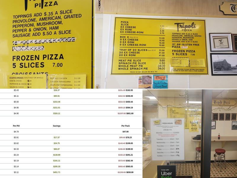 Tripoli Pizza & Bakery - Lawrence Menu