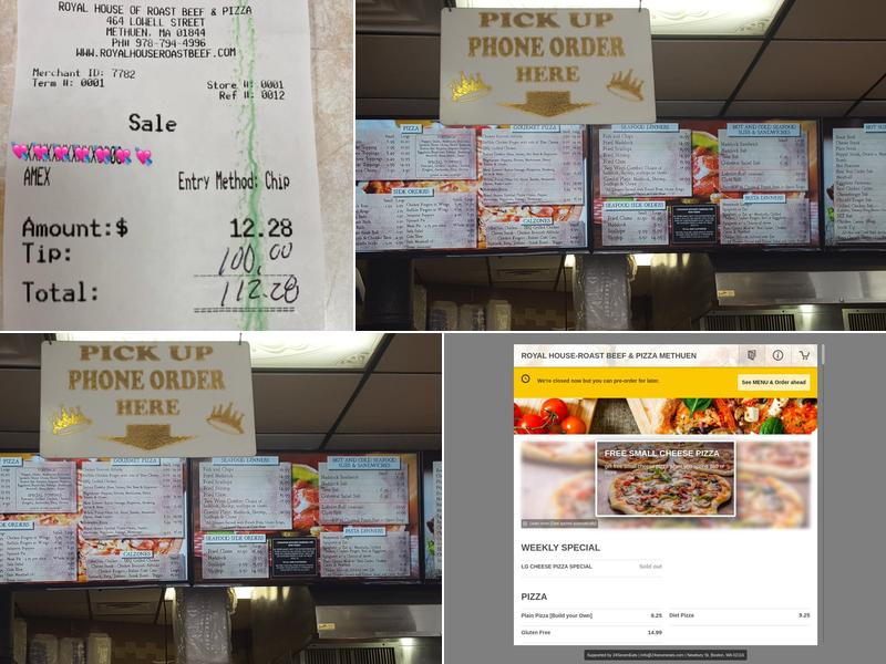 Royal House-Roast Beef & Pizza Menu