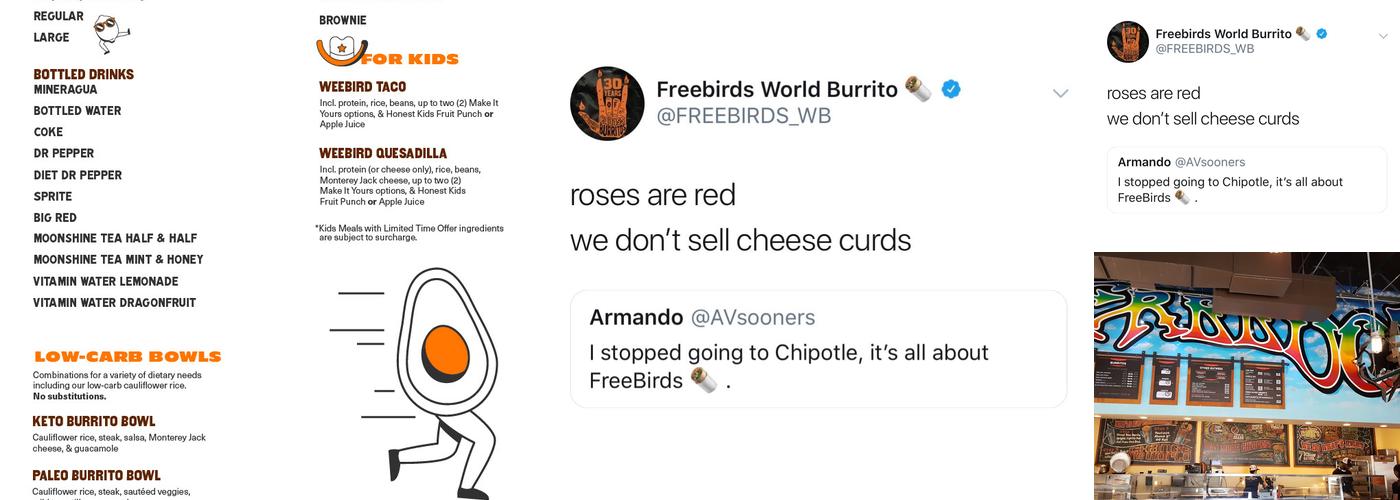 Freebirds World Burrito Menu