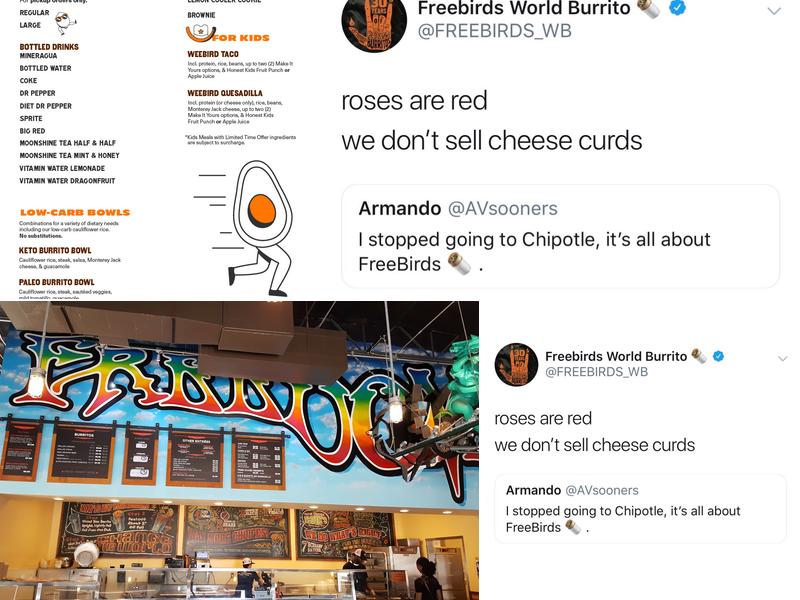 Freebirds World Burrito Menu
