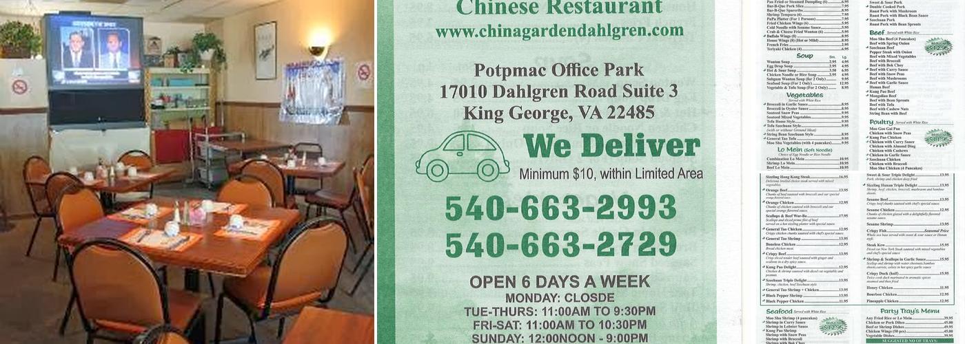 China Garden Restaurant Menu