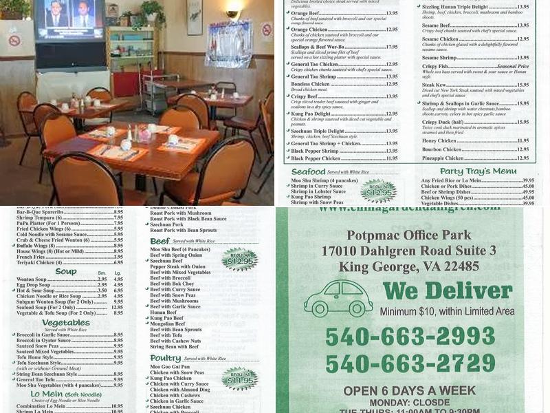 China Garden Restaurant Menu