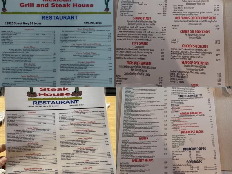 Neinast Mexican Grill And Steakhouse Menu