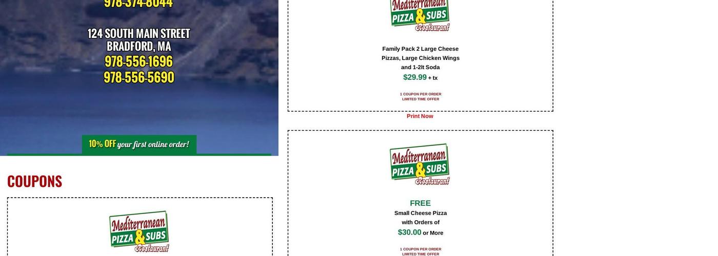 Mediterranean Roast Beef Menu